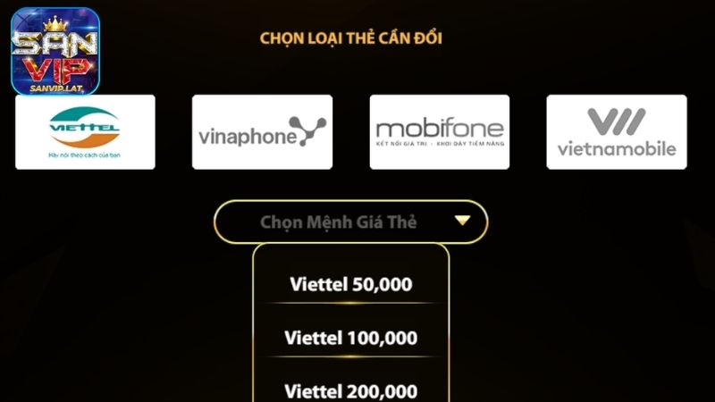 rut tien sanvip the cao Đổi thưởng qua thẻ cào đơn giản